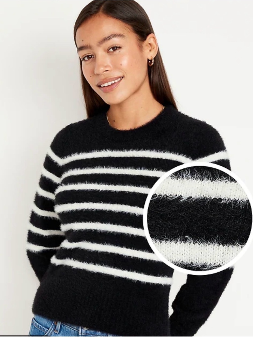 Striped eyelash sweater